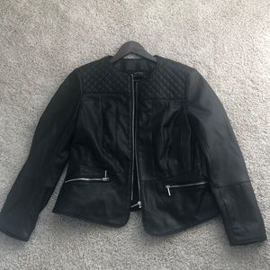 Zara Leather Peplum Moto jacket